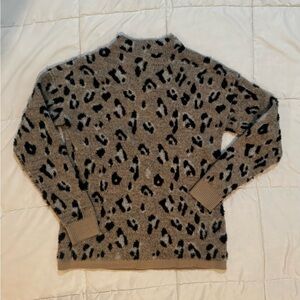 Tribal Animal Print Turtleneck Sweater in Brown and Black